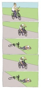 Create meme: He's a stick in his own wheel, meme of bike spokes in the wheel, memes about the bike