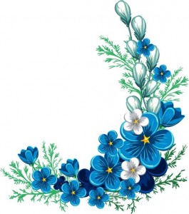 Create meme: flowers frame the corners, blue flowers vector, blue flowers vector PNG