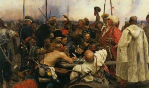 Create meme: The Cossacks writing a letter