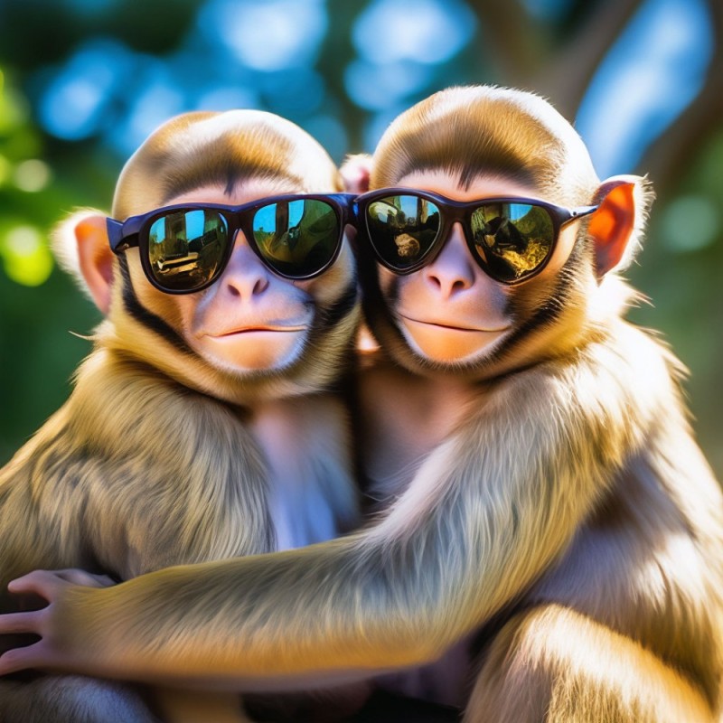Создать мем: смешные обезьянки, две обезьянки