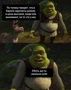 Create meme: memes about Shrek good question, memes about Shrek and donkey, good question Shrek meme