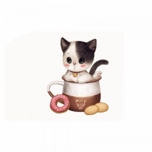 Создать мем: котенок в кружке, кот, милые рисунки котов