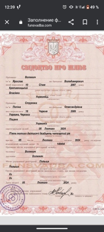 Create meme: marriage certificate form, marriage certificate, sample of marriage certificate