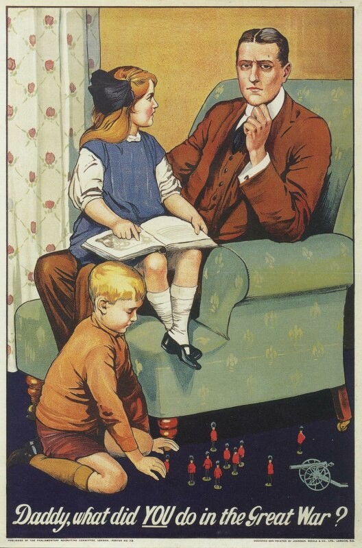 Create meme: Dad, what did you do during the great war poster, body part, poster 