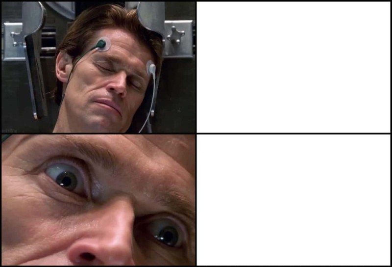 Create meme: Norman Osborn 2002 The Green Goblin, a frame from the movie, Willem Dafoe spider-man no way