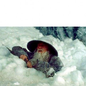 Create meme: Frodo's why we went through Saratov, Gandalf in the snow