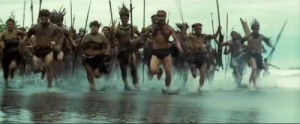 Create meme: bloopers pirates of the Caribbean, Jack Sparrow runs, captain Jack is running from the savages