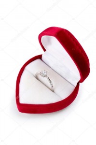 Create meme: a diamond ring in a box, diamond ring in a velvet box, engagement ring in box