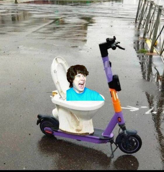 Create meme: upgraded scooter, electric kick scooter, scary toilet