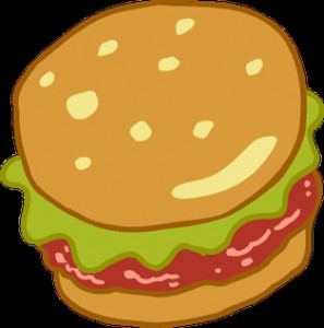 Создать мем: кавайный бургер, бургер с глазками, кавайные рисунки гамбургер