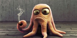 Create meme: octopus the poor animal, octopus with a cigar, octopus funny pictures