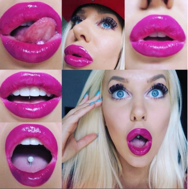 Create meme: beautiful painted lips, silicone lips , lips painted with lipstick