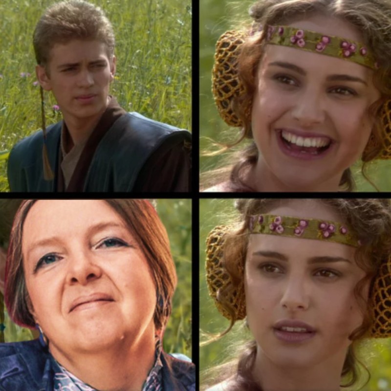 Create meme: Anakin and Padme on a picnic meme, Anakin and Padme on a picnic, anakin and padme meme