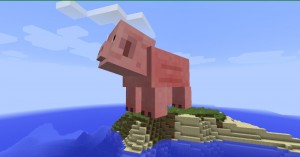 Create meme: a pig in minecraft, minecraft