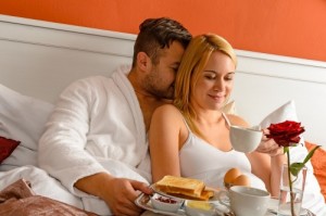 Create meme: husband and wife pictures, photo of the happy couple in bed, lovers