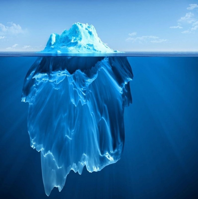 Create meme: iceberg under water and above water, iceberg , iceberg under water