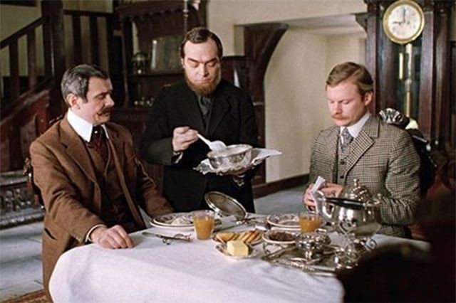 Create meme: Barrymore the Butler, Sherlock Holmes and Dr. Watson , Barrymore Sherlock