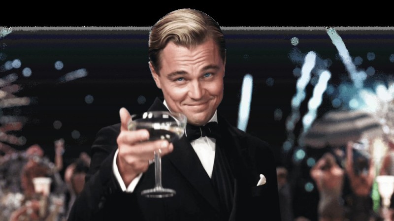 Create meme: Leonardo DiCaprio Gatsby, Leonardo DiCaprio the great Gatsby, DiCaprio Gatsby