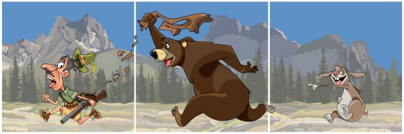 Create meme: bear and hunter, cartoon bear, vector bear