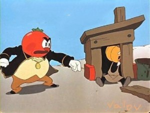 Создать мем: мультфильм сеньор помидор из чиполлино, герои чиполлино синьор помидор, чиполлино домик дядюшки тыквы