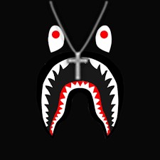 Create meme: darkness, babe shark, bape logo