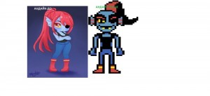 Создать мем: undyne пиксельная, мини андайн андертейл, андайн undertale