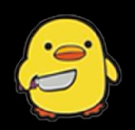 Create meme: duckling with a knife, figure , duck with a knife