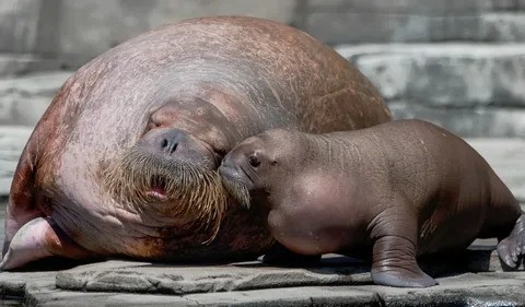 Create meme: walrus , baby walrus, pacific walrus