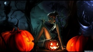 Create meme: witch with pumpkin, halloween 2018 Wallpaper, halloween sayings