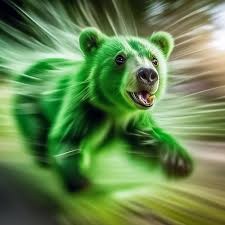 Создать мем: медведь гризли оскал, зеленый гризли, зеленый мишка