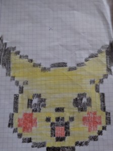 Create meme: drawings on the cell pokemon Pikachu, box for Pikachu mini, pixel art Pikachu