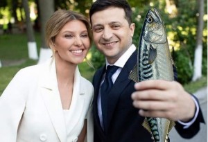 Create meme: Elena Zelensky and Vladimir Zelensky, Vladimir Zelensky, wife Zelensky