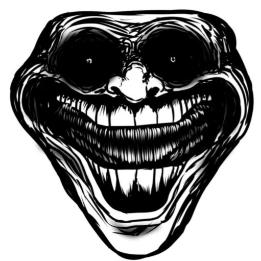 Create meme: scary trollface, horror trollface, trollface screamer