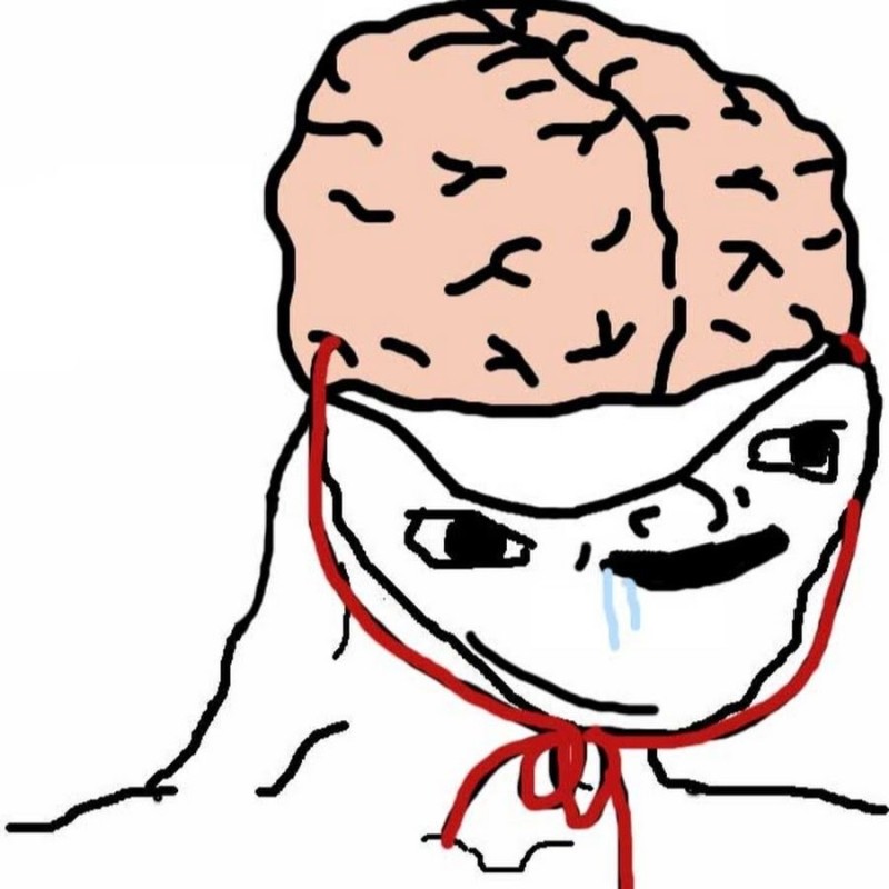 Create meme: wojak , brain on a string meme, wojak is autistic