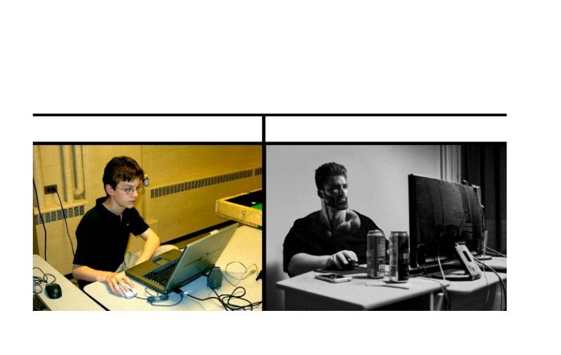 Создать мем: экран, компьютер программиста, программист за компьютером