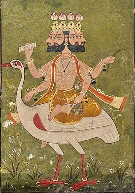 Создать мем: древняя индия миниатюра ганеш, миниатюра пахари индия, бог брахма