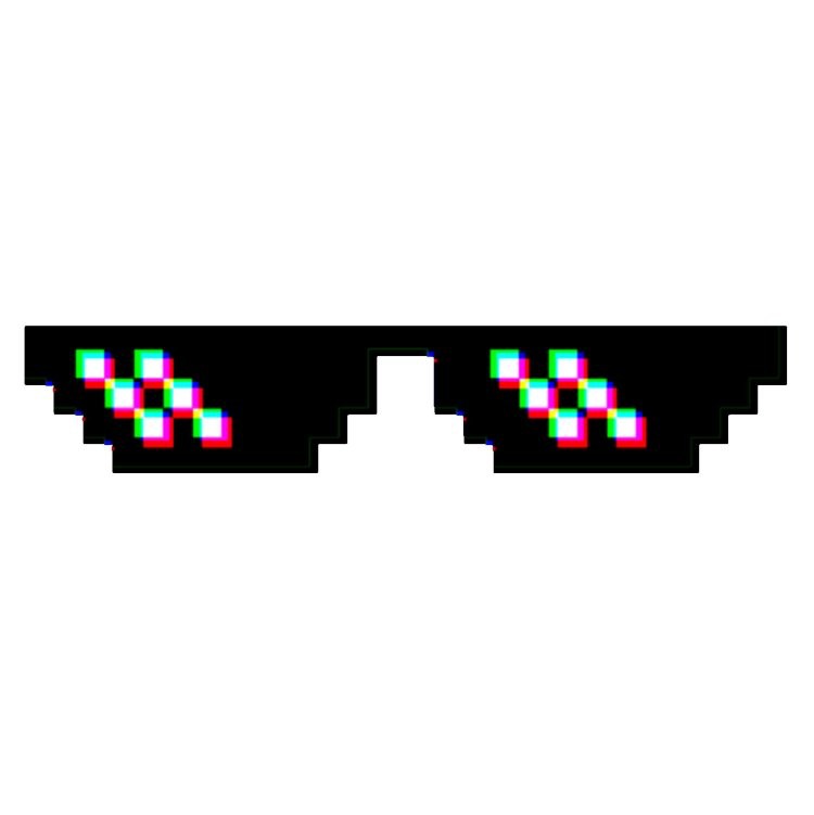 Создать мем: очки thug life, пиксельные очки на прозрачном фоне, пиксельные очки 2 д