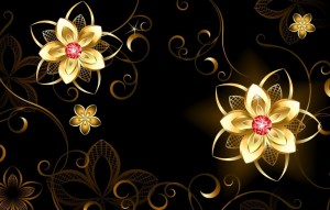 Create meme: abstract flowers background powercycle, Golden flower, flowers background