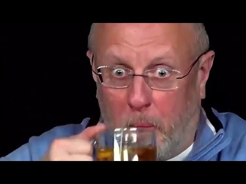Create meme: Dmitry Puchkov choked on his tea, Dmitry puchkov tea meme, goblin drinks tea