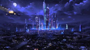 Create meme: future city, city art, cyberpunk Wallpaper
