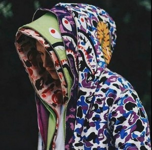 Создать мем: bape shark hoodie purple, bape hoodie, худи bape half camo