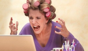 Create meme: anti stress, angry woman, hair curler