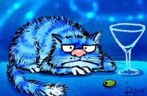Создать мем: голубая кошка, цвет настроения синий в пятницу картинки, цвет настроения синий рисунок