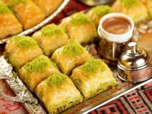 Create meme: baklava, baklava Turkish delight, baklava with pistachios