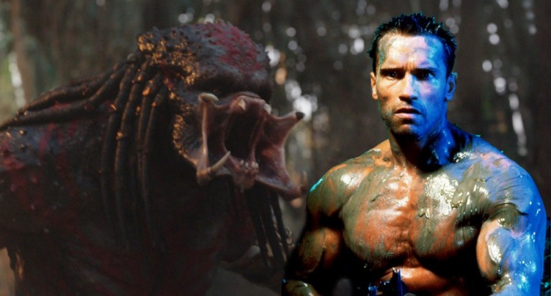Create meme: Arnold Schwarzenegger is a predator, predator Schwarzenegger, Schwarzenegger in the mud