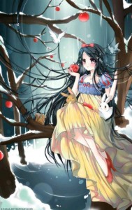 Create meme: disney Princess snow white anime arts, background with anime snow white, anime arts