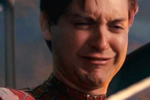 Create meme: Peter Parker crying, Spider-man, crying Tobey Maguire
