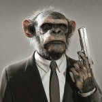Create meme: dark monkey, chimp avatar, the monkey chief