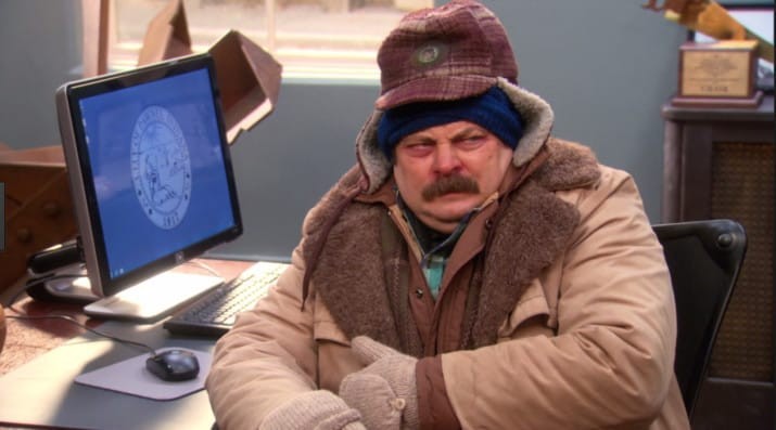 Create meme: Ron swanson cold, Wednesday, ron swanson