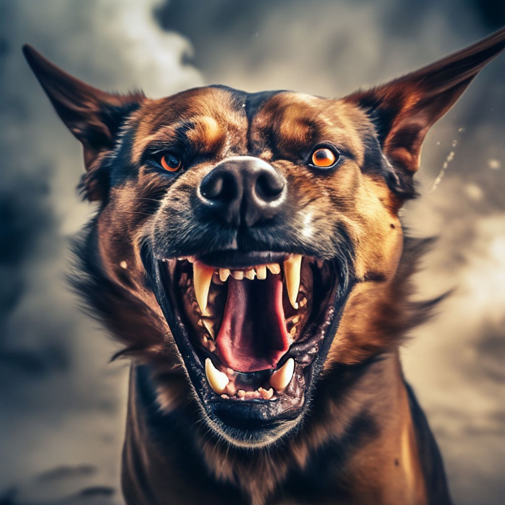 Create meme: the dog is aggressive, the evil dog , very angry dog